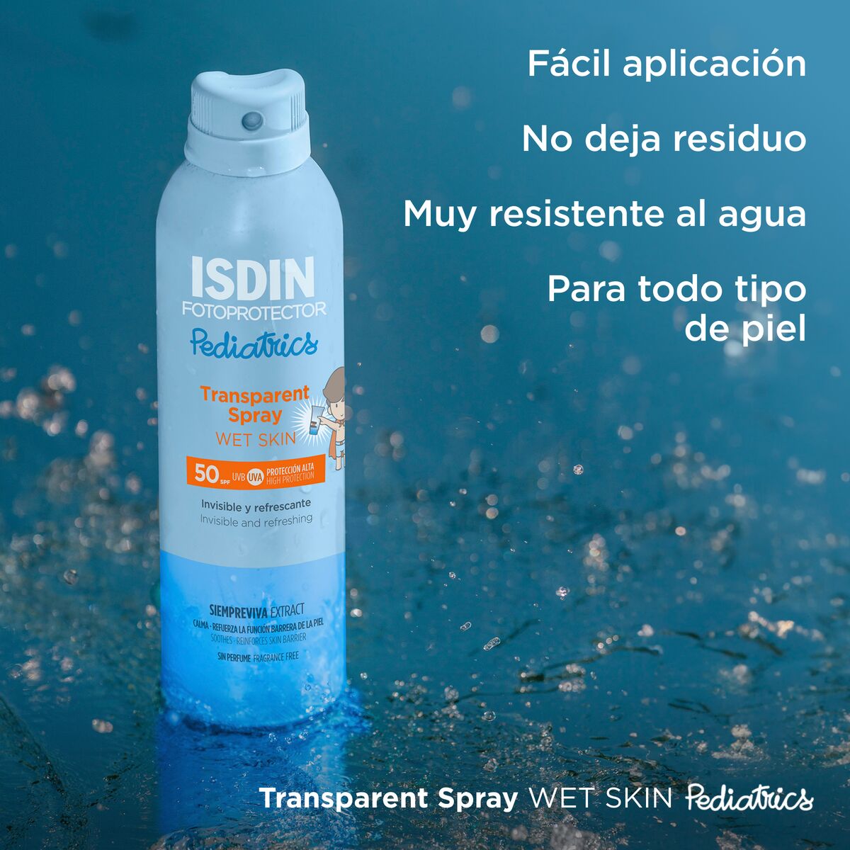 Fotoprotector ISDIN Transparent Spray WET SKIN Pediatrics SPF 50